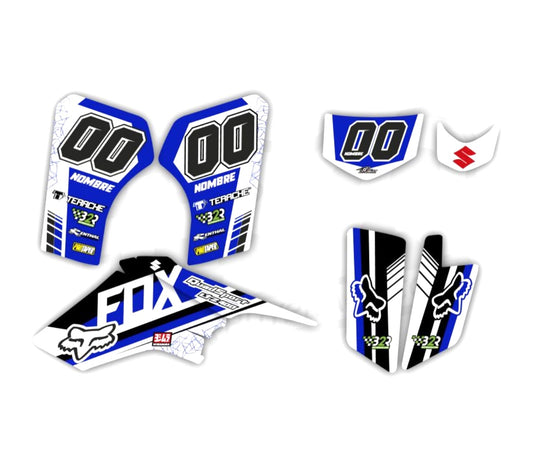 Kit adhesivos personalizados suzuki ltz 400 Fox azul y blanco